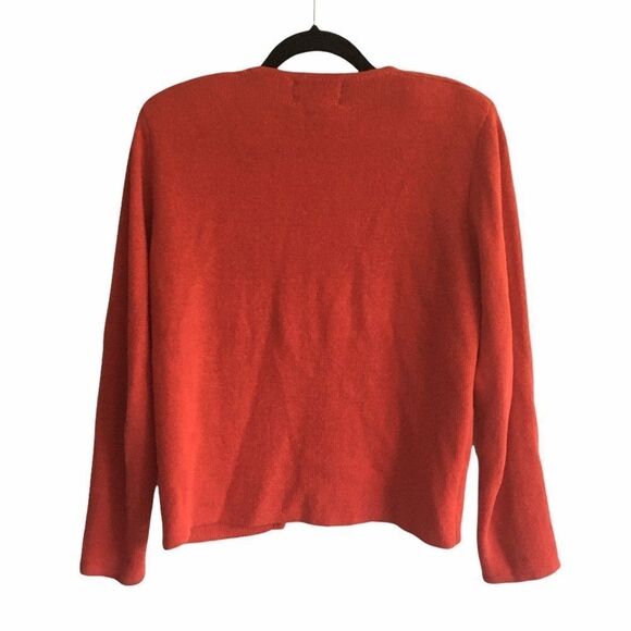 HERMAN GEIST Hand Floral Embroidered Embellished Cardigan Sweater Red S - Picture 3 of 8